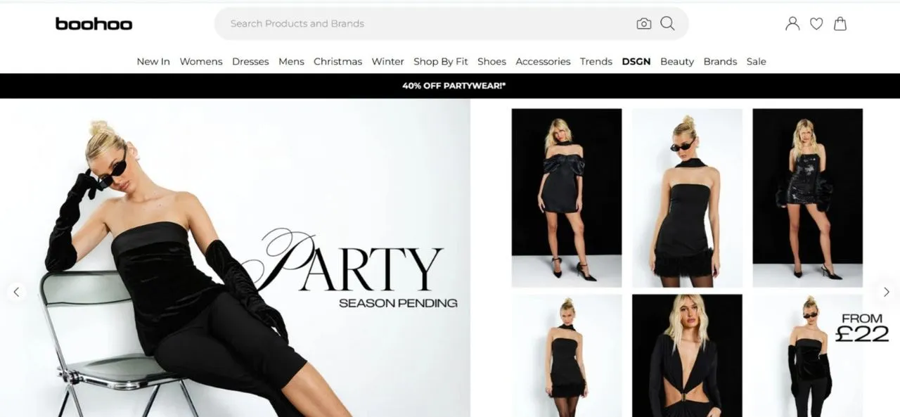 Boohoo website