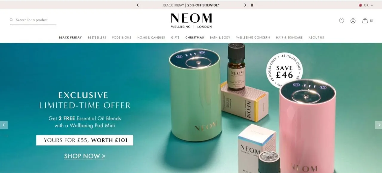 Neom Organicswebsite