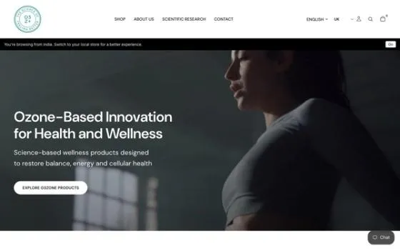 O3 Zone store homepage