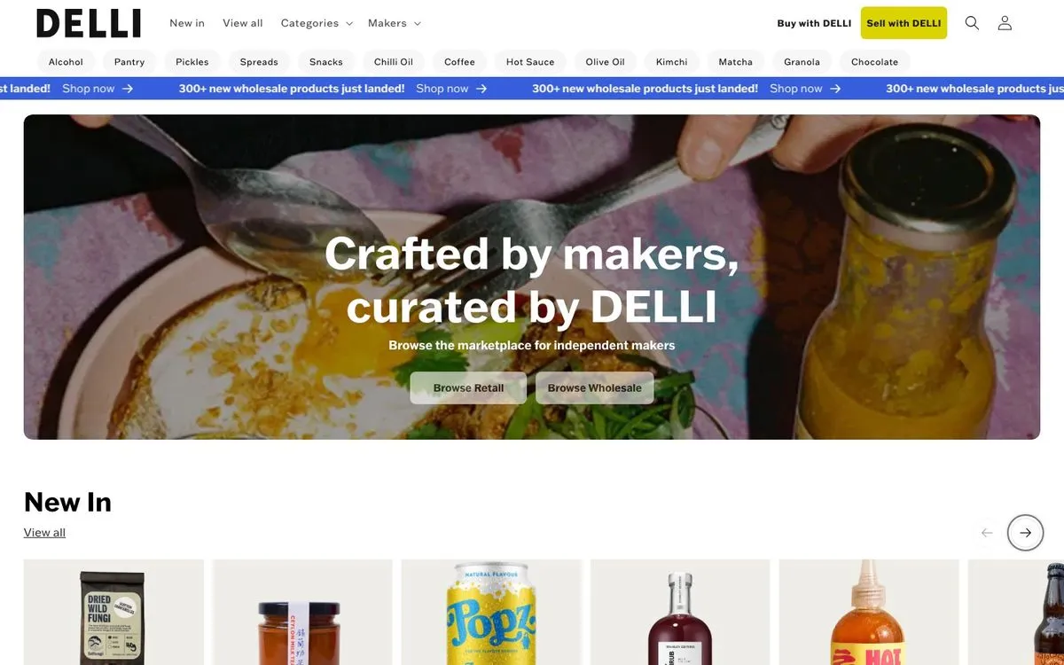 Delli store on desktop