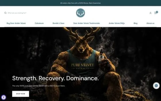 Pure Velvet Extracts store homepage
