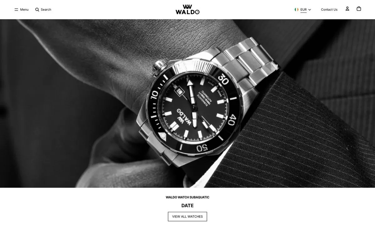 Waldo Watches store on desktop