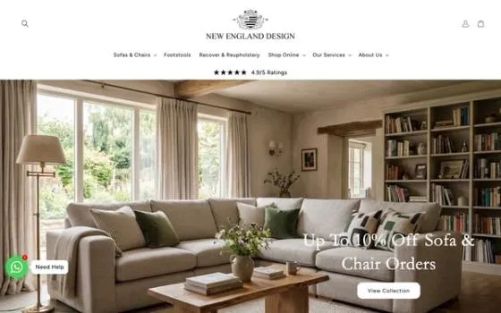 New England Design store homepage