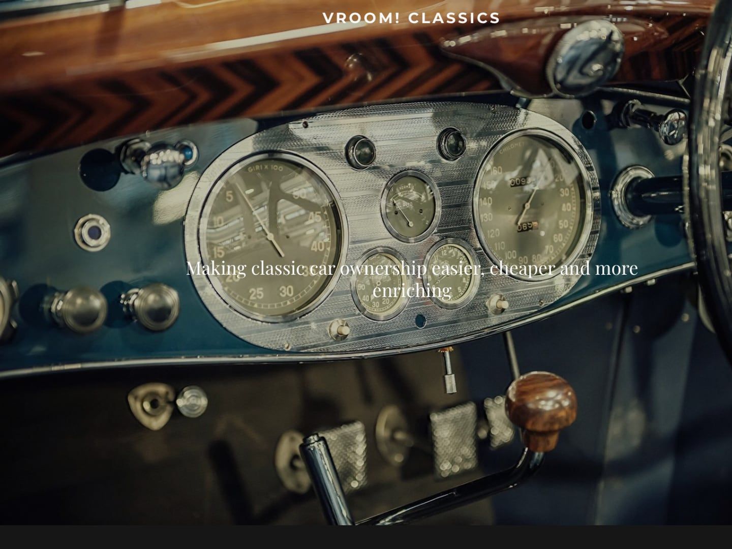 Vroom! Classics Shopify store homepage